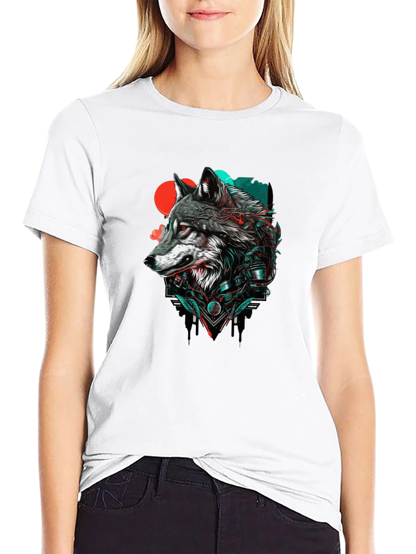Wolf Graphic Print Tee - Stylish Streetwear
