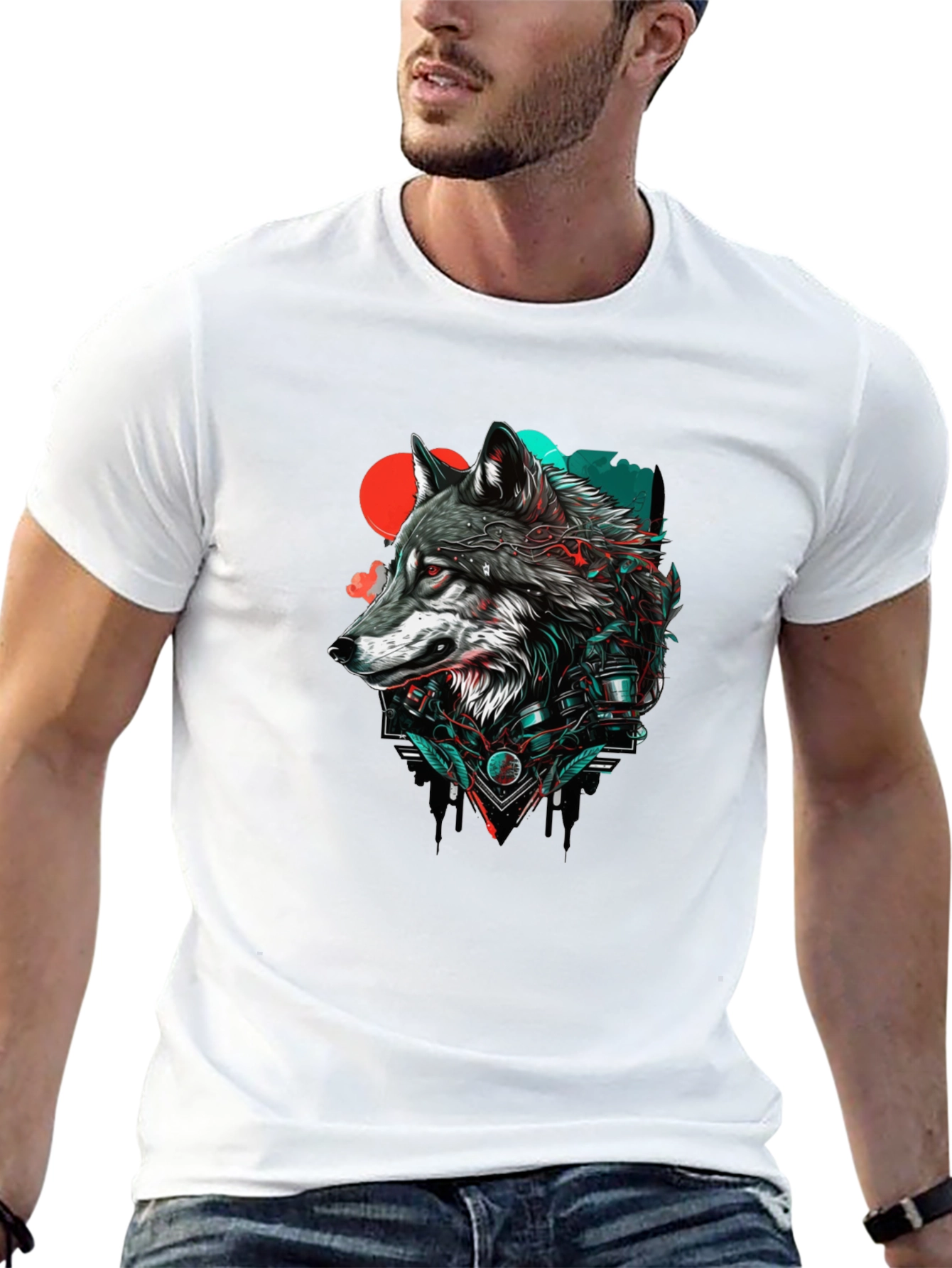 Wolf Graphic Print Tee - Stylish Streetwear
