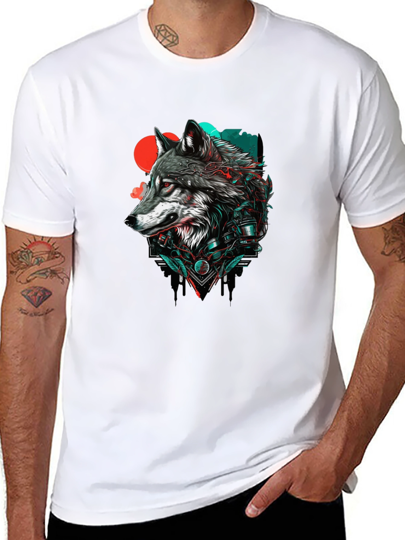 Wolf Graphic Print Tee - Stylish Streetwear