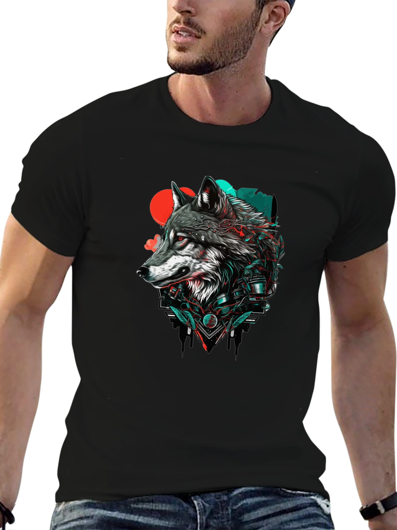 Wolf Graphic Print Tee - Stylish Streetwear