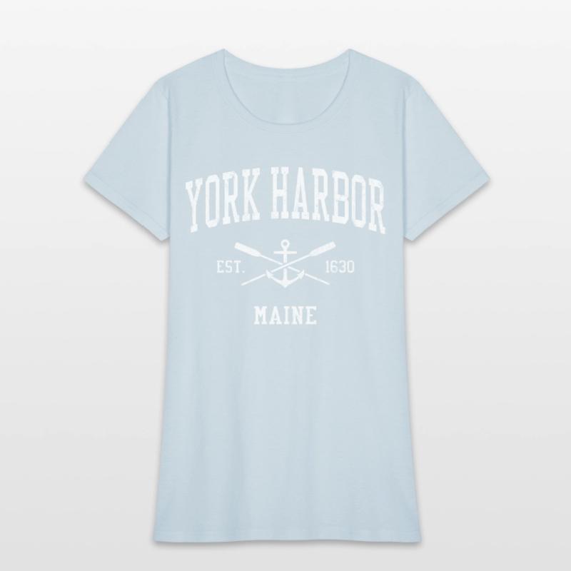 York Harbor Me Crossed Oars Boat Anchor Sports