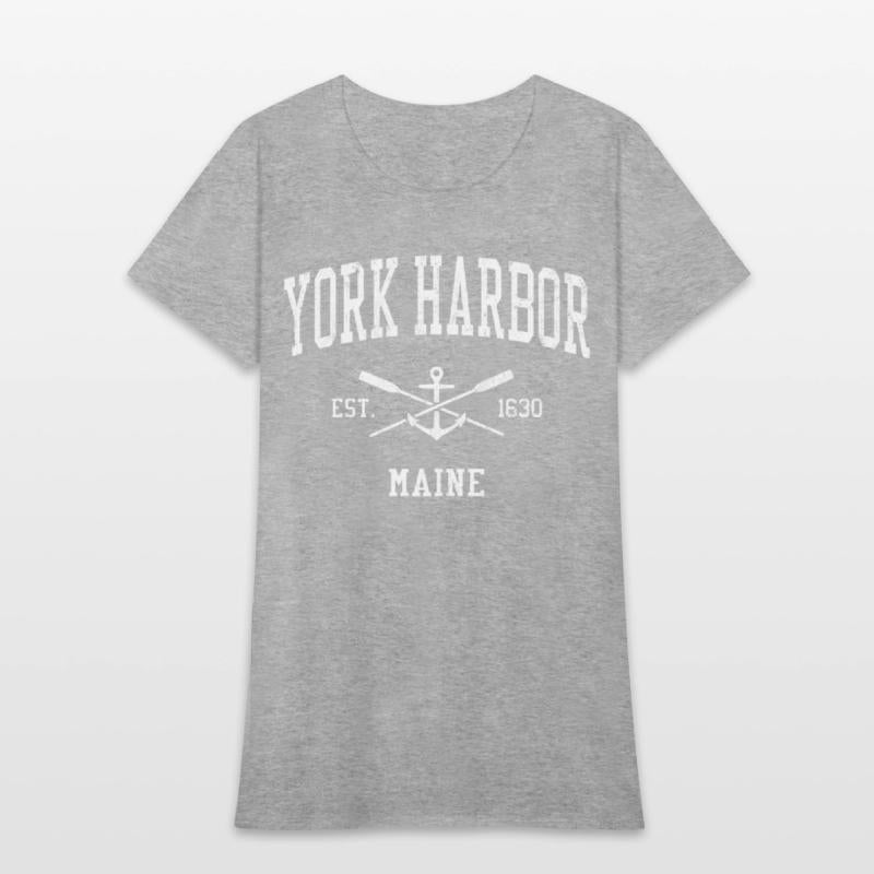 York Harbor Me Crossed Oars Boat Anchor Sports