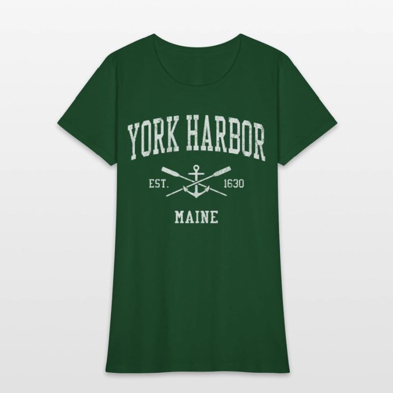York Harbor Me Crossed Oars Boat Anchor Sports