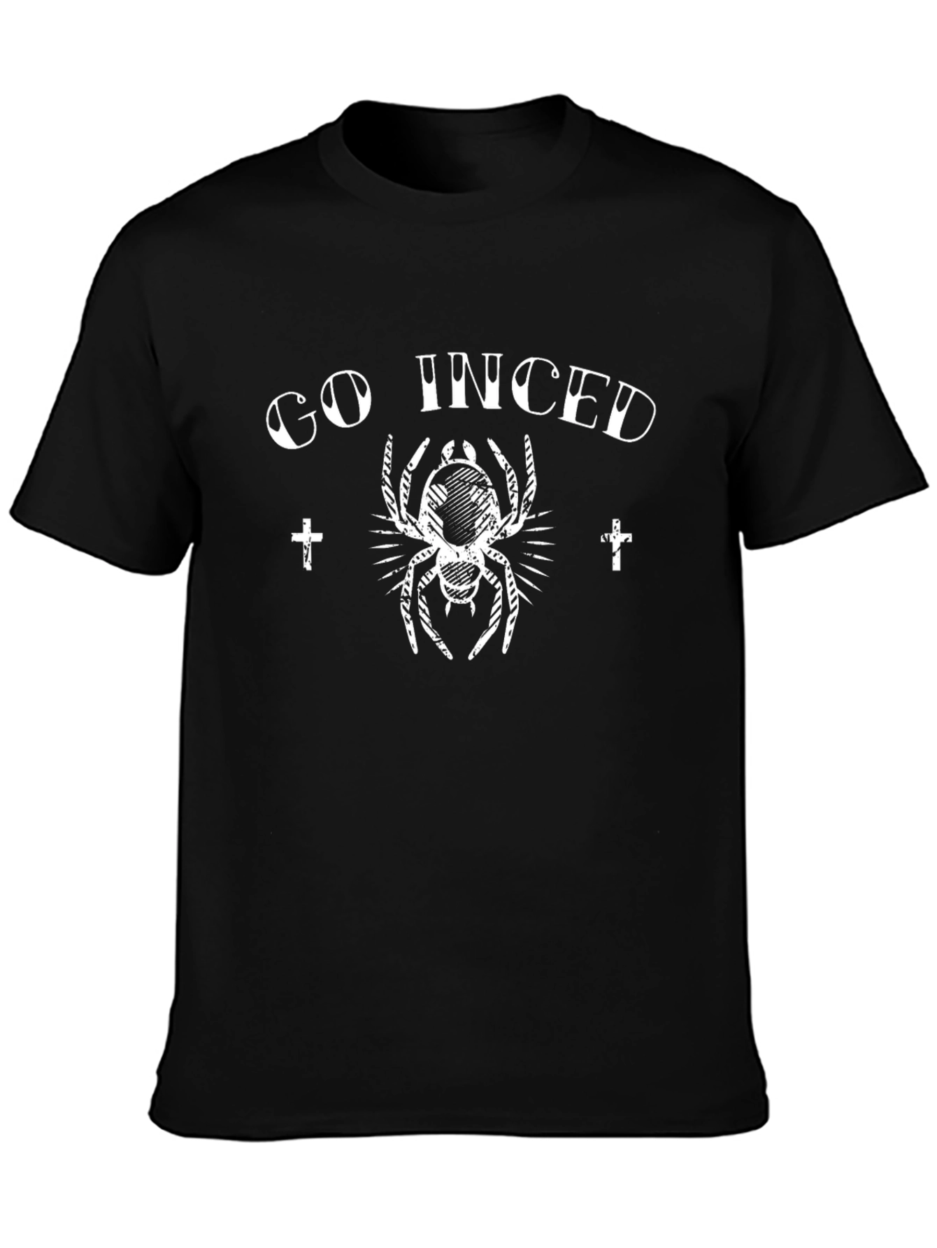 Go Inced Spider Graphic Black T-Shirt