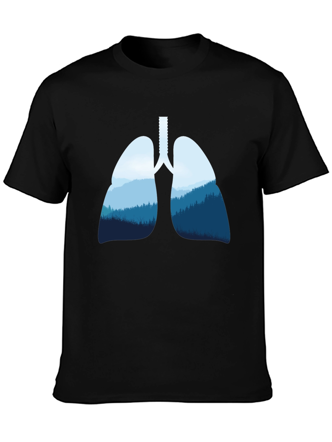 Lungs & Forest Graphic Black T-Shirt