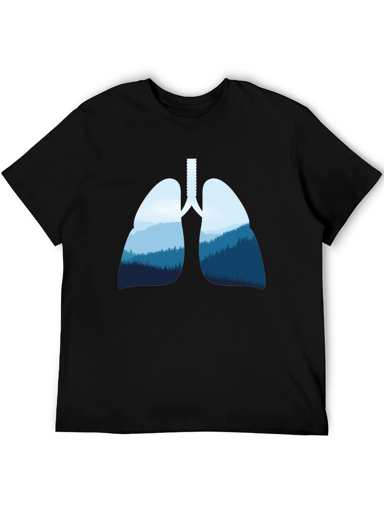 Lungs & Forest Graphic Black T-Shirt