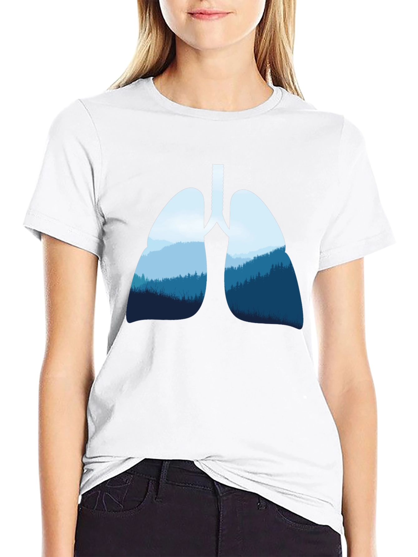 Lungs & Forest Graphic Black T-Shirt