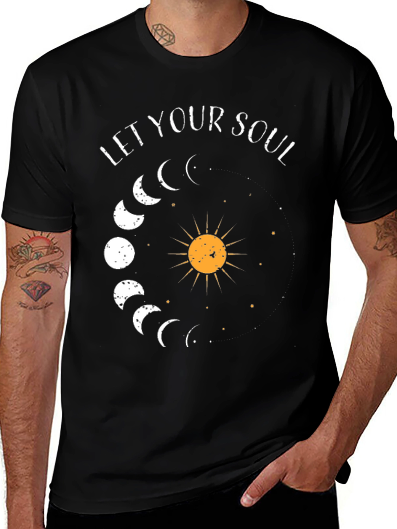 Let Your Soul Shine T-Shirt - Celestial Moon Phases
