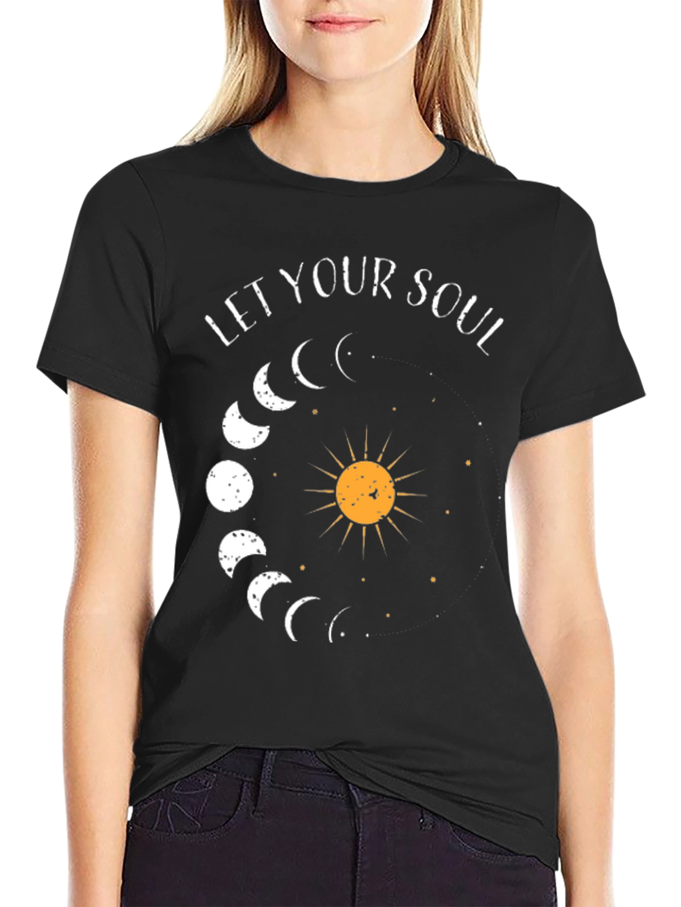 Let Your Soul Shine T-Shirt - Celestial Moon Phases