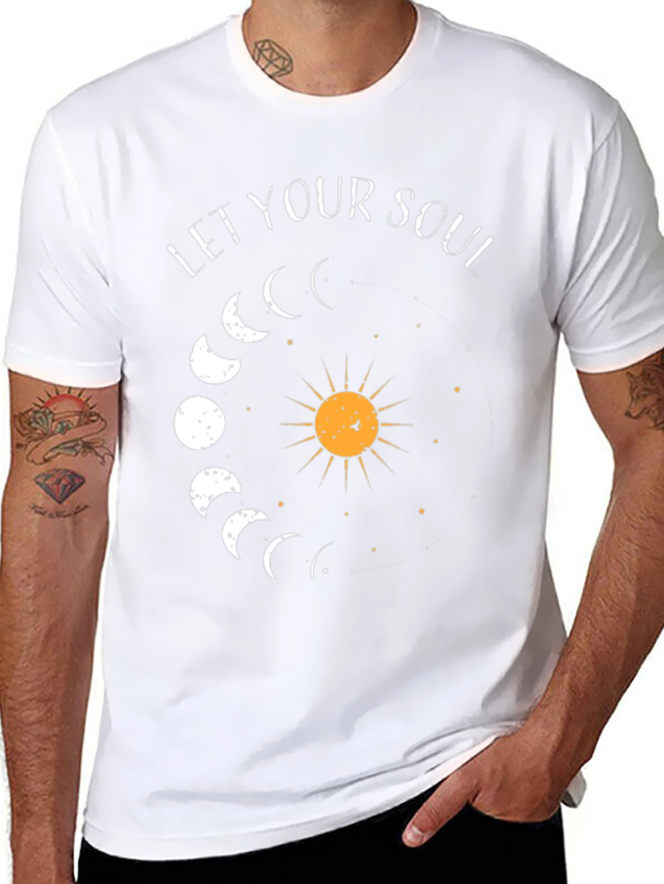 Let Your Soul Shine T-Shirt - Celestial Moon Phases