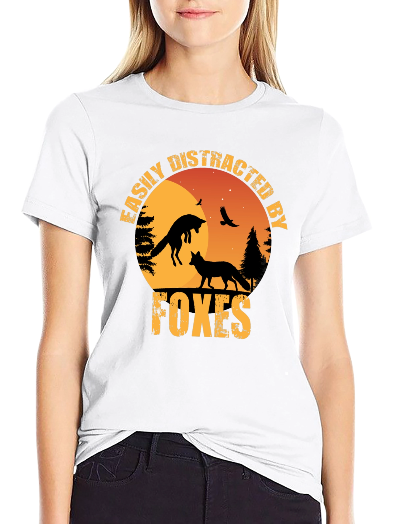 Easily Distracted By Foxes Graphic T-Shirt