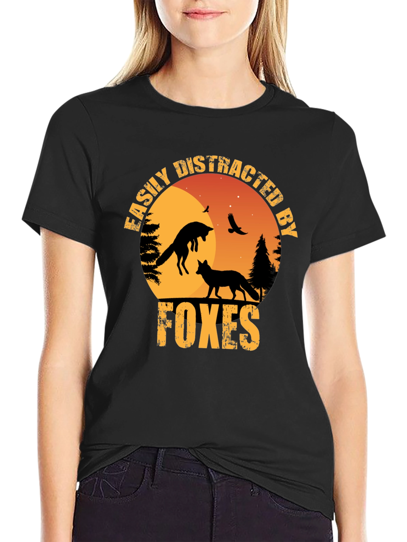 Easily Distracted By Foxes Graphic T-Shirt
