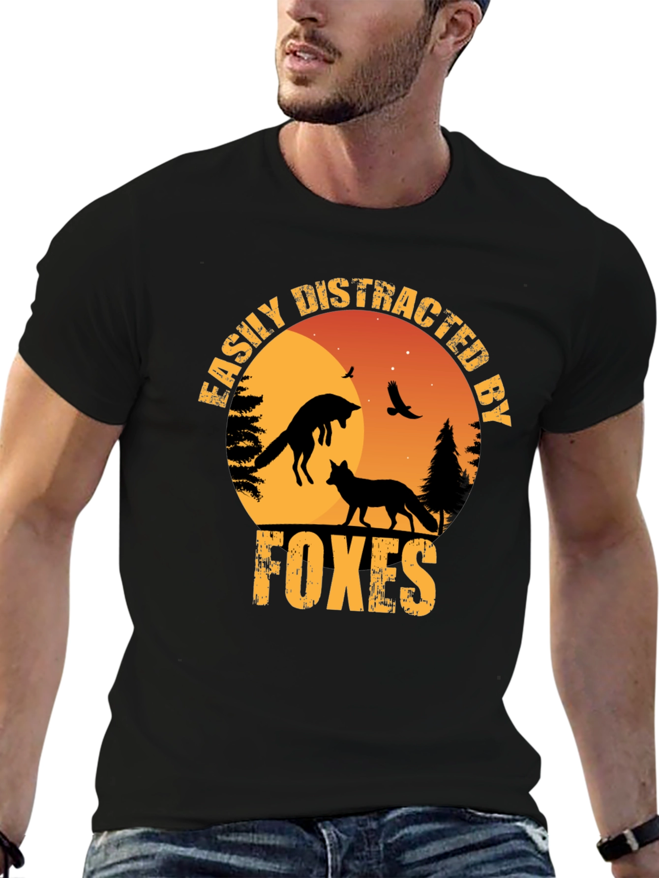 Easily Distracted By Foxes Graphic T-Shirt