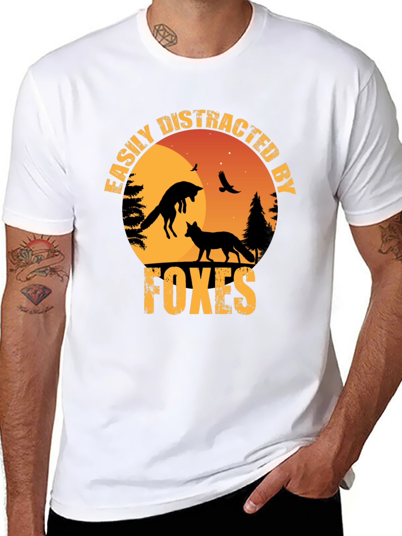 Easily Distracted By Foxes Graphic T-Shirt