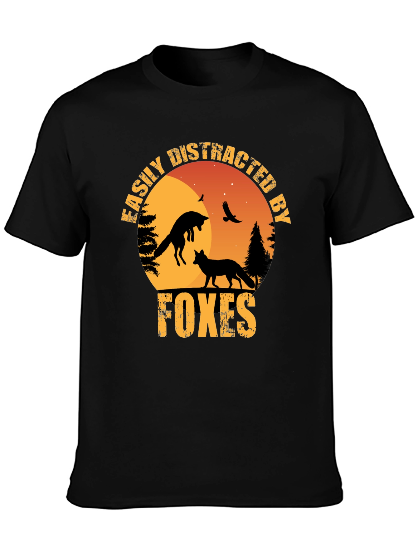 Easily Distracted By Foxes Graphic T-Shirt