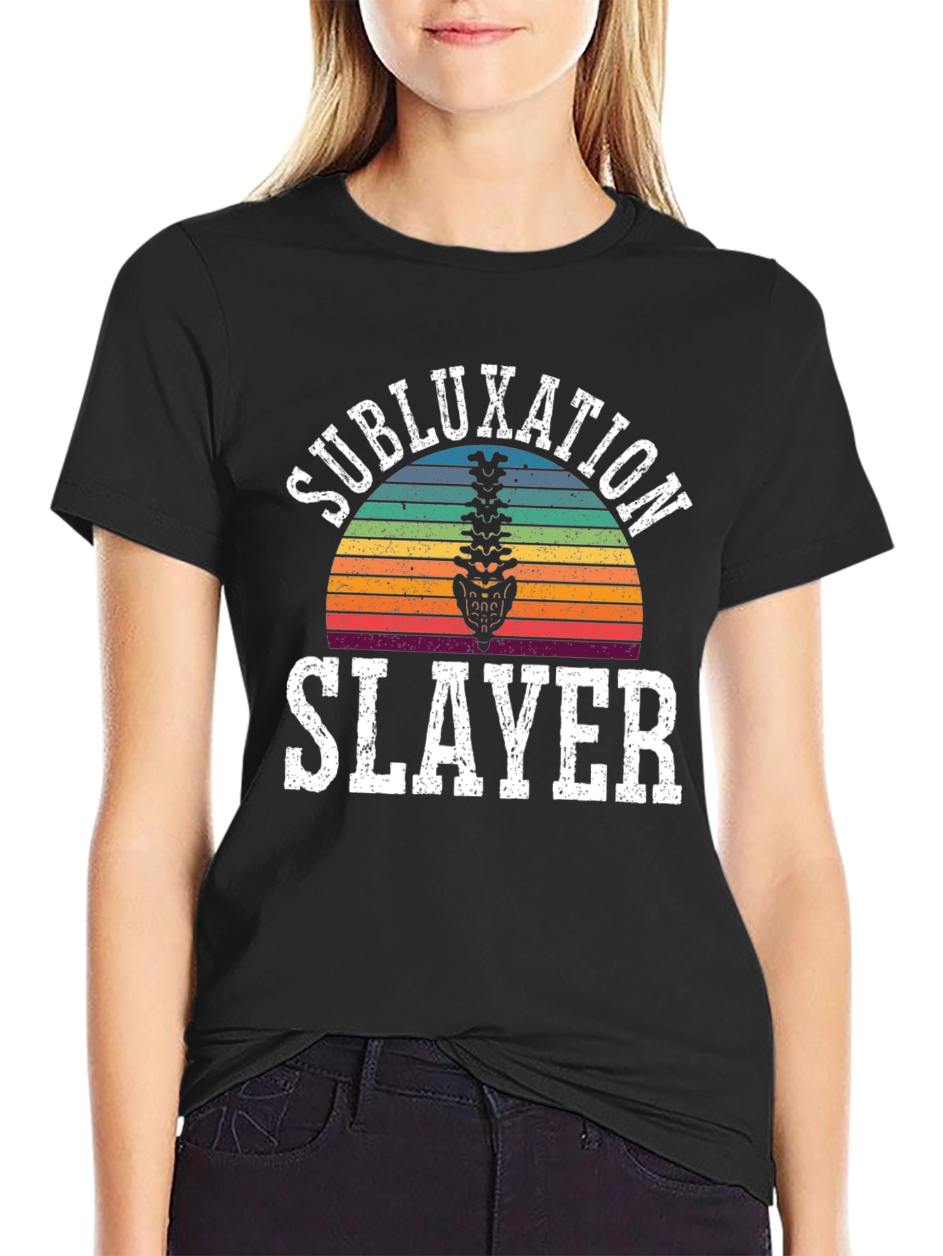 Subluxation Slayer T-Shirt - Chiropractic Spine Tee