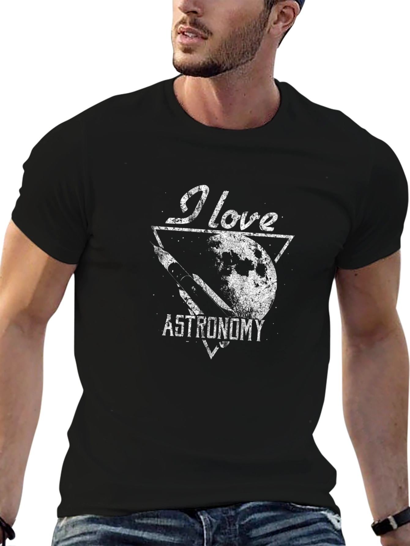 I Love Astronomy Black T-Shirt