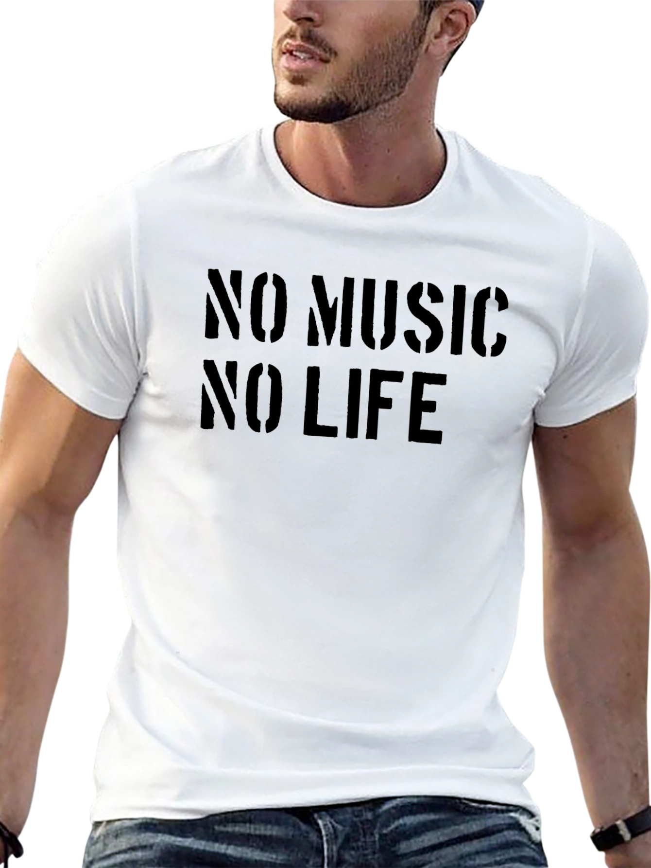 No Music No Life Black Graphic T-Shirt