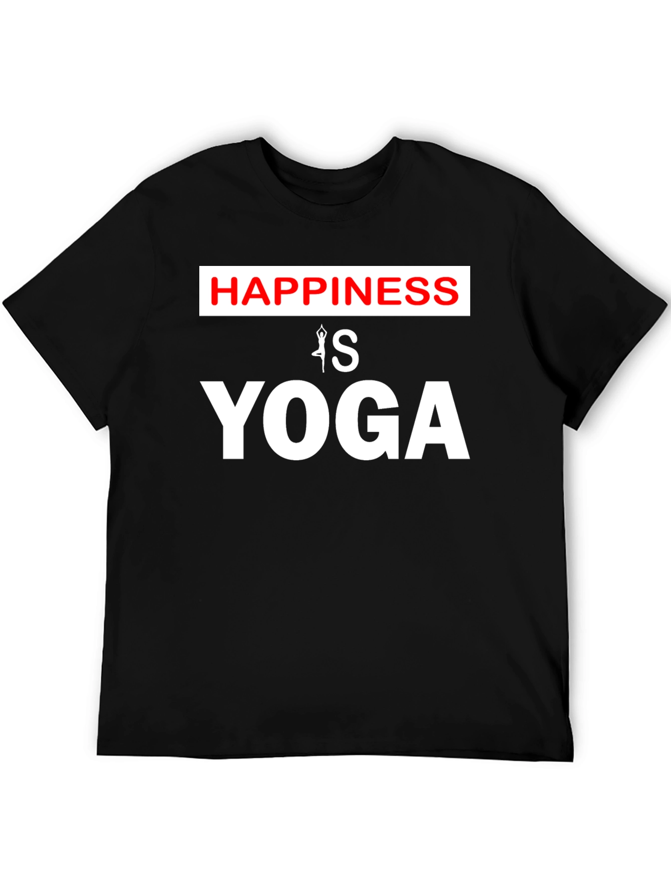 Happiness is Yoga T-Shirt Black