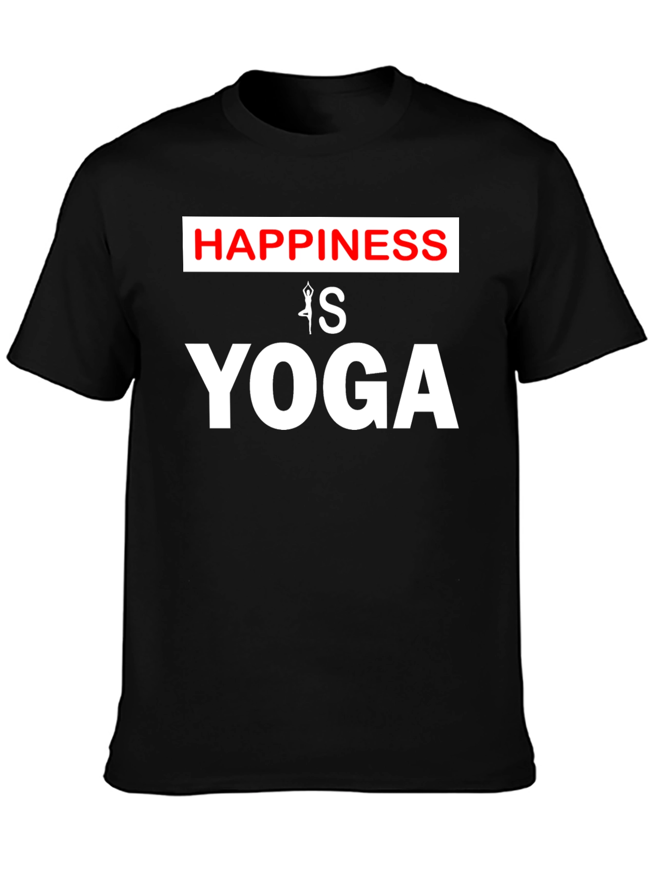 Happiness is Yoga T-Shirt Black
