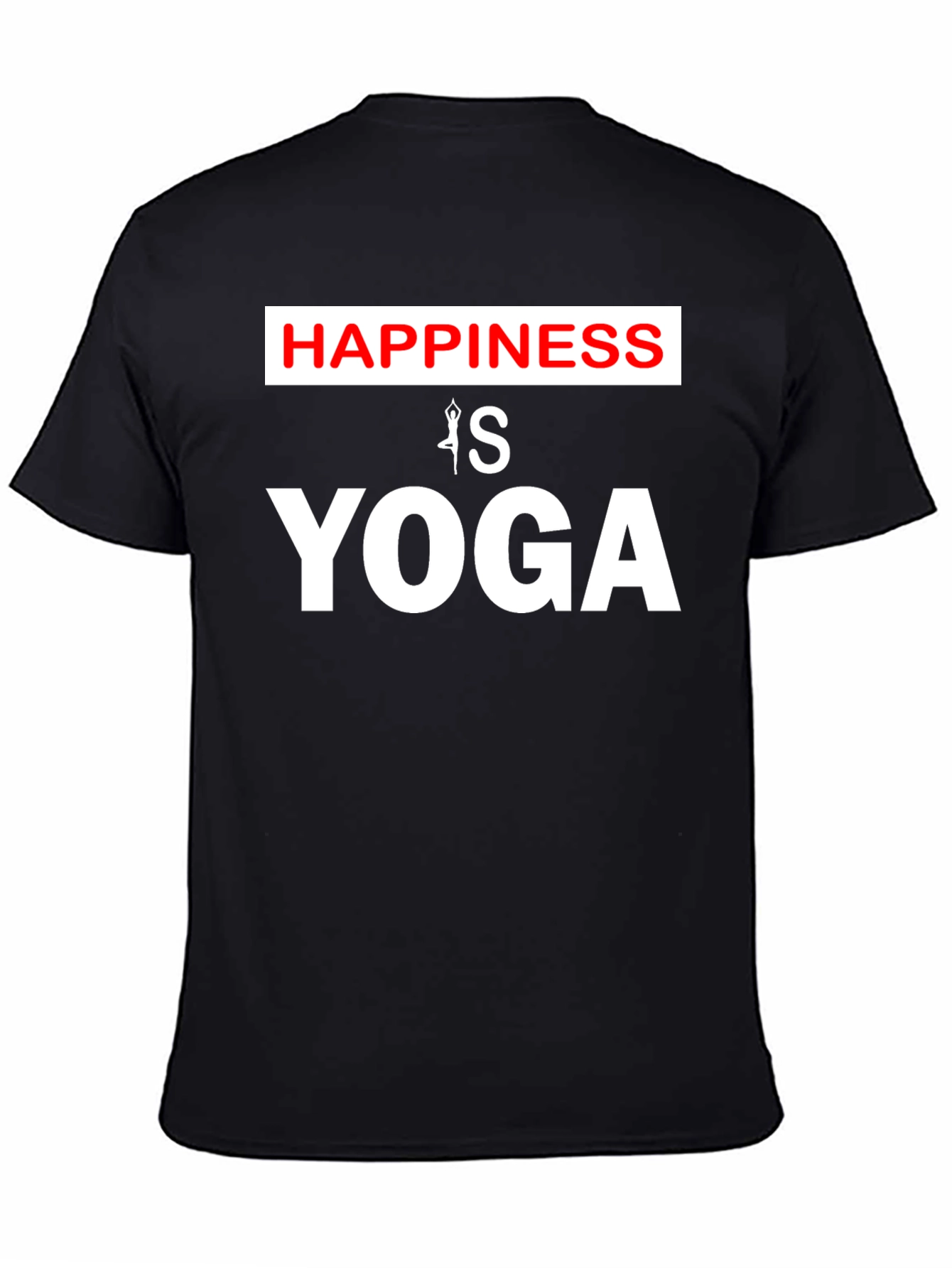 Happiness is Yoga T-Shirt Black