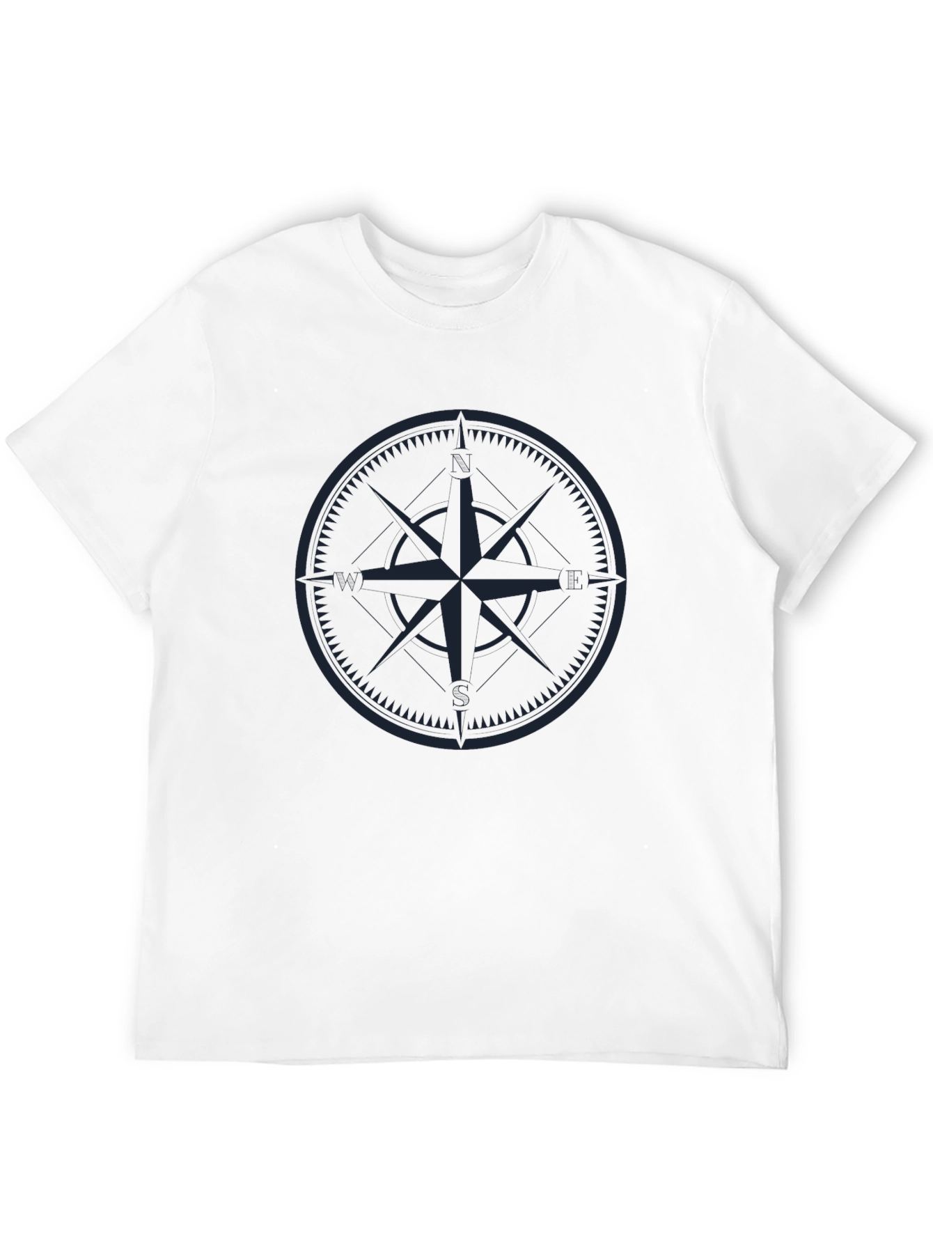 Nautical Compass Graphic T-Shirt - Black