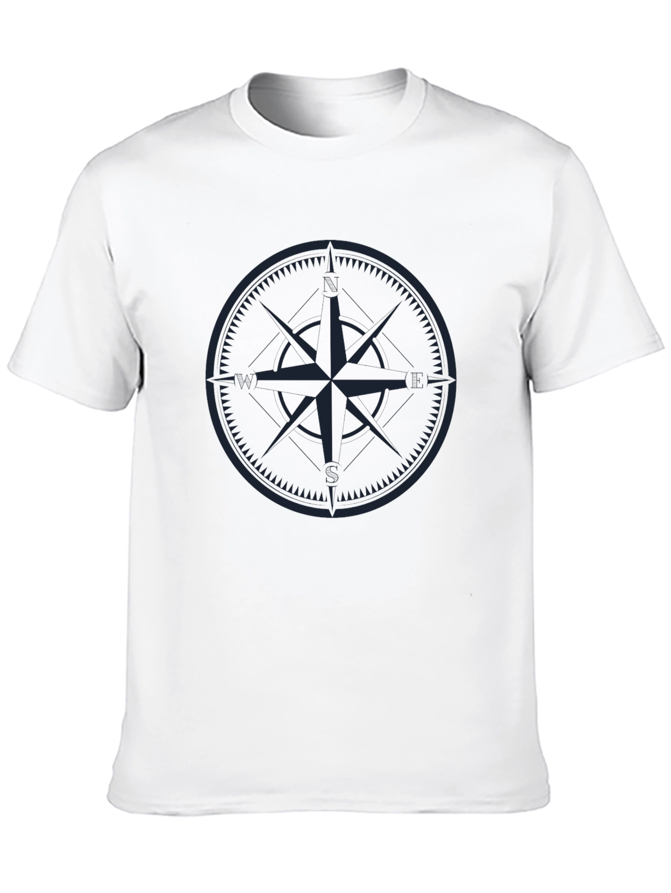 Nautical Compass Graphic T-Shirt - Black
