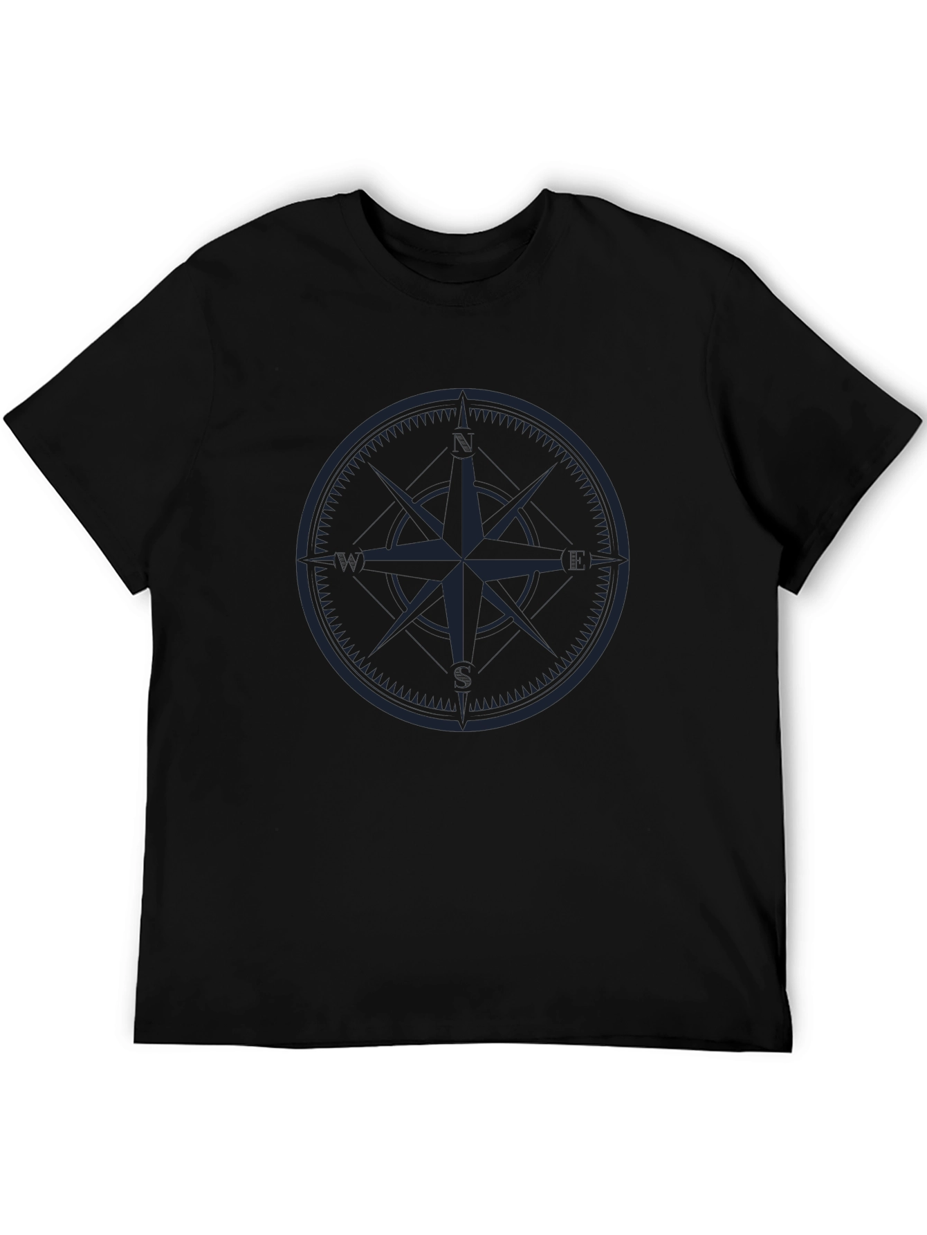 Nautical Compass Graphic T-Shirt - Black