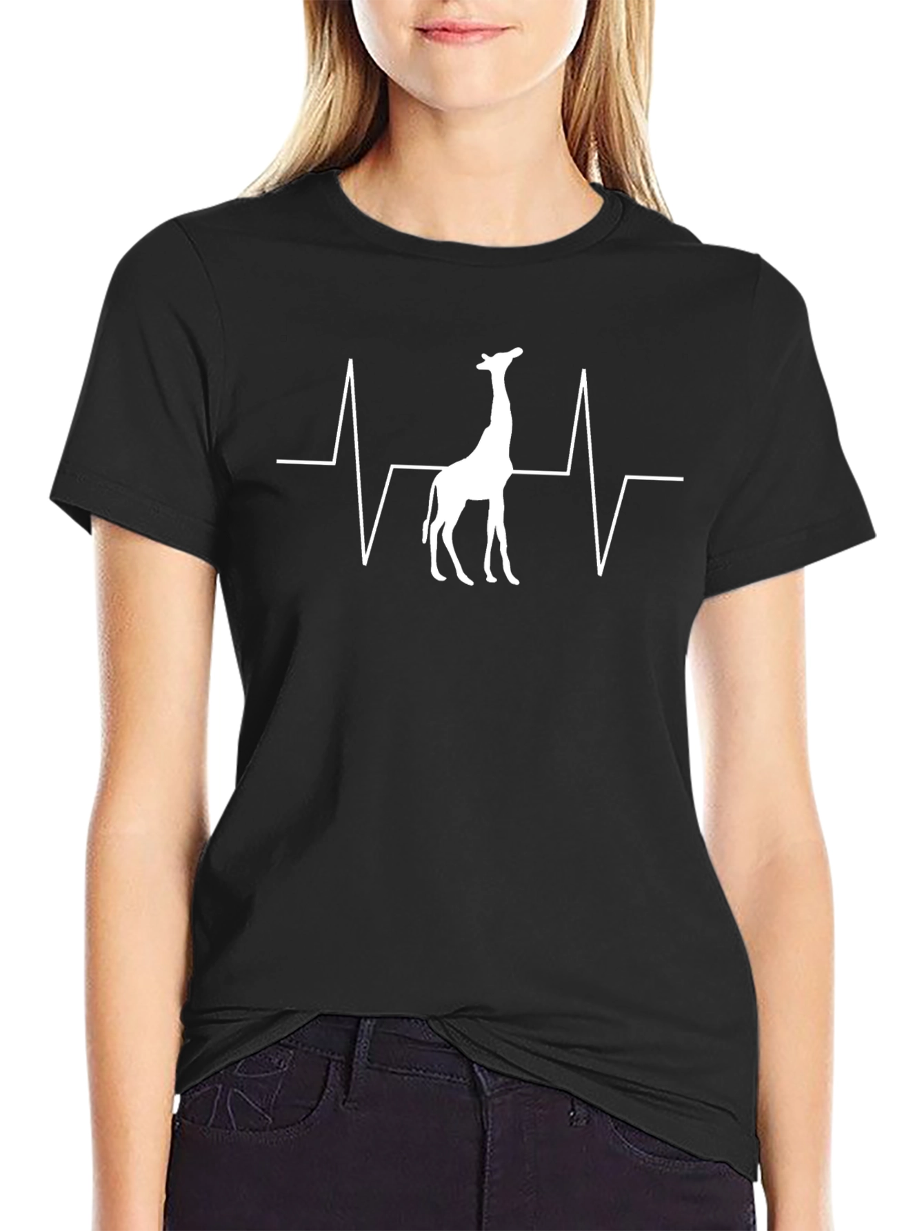 Giraffe Heartbeat T-Shirt - Unique Graphic Tee