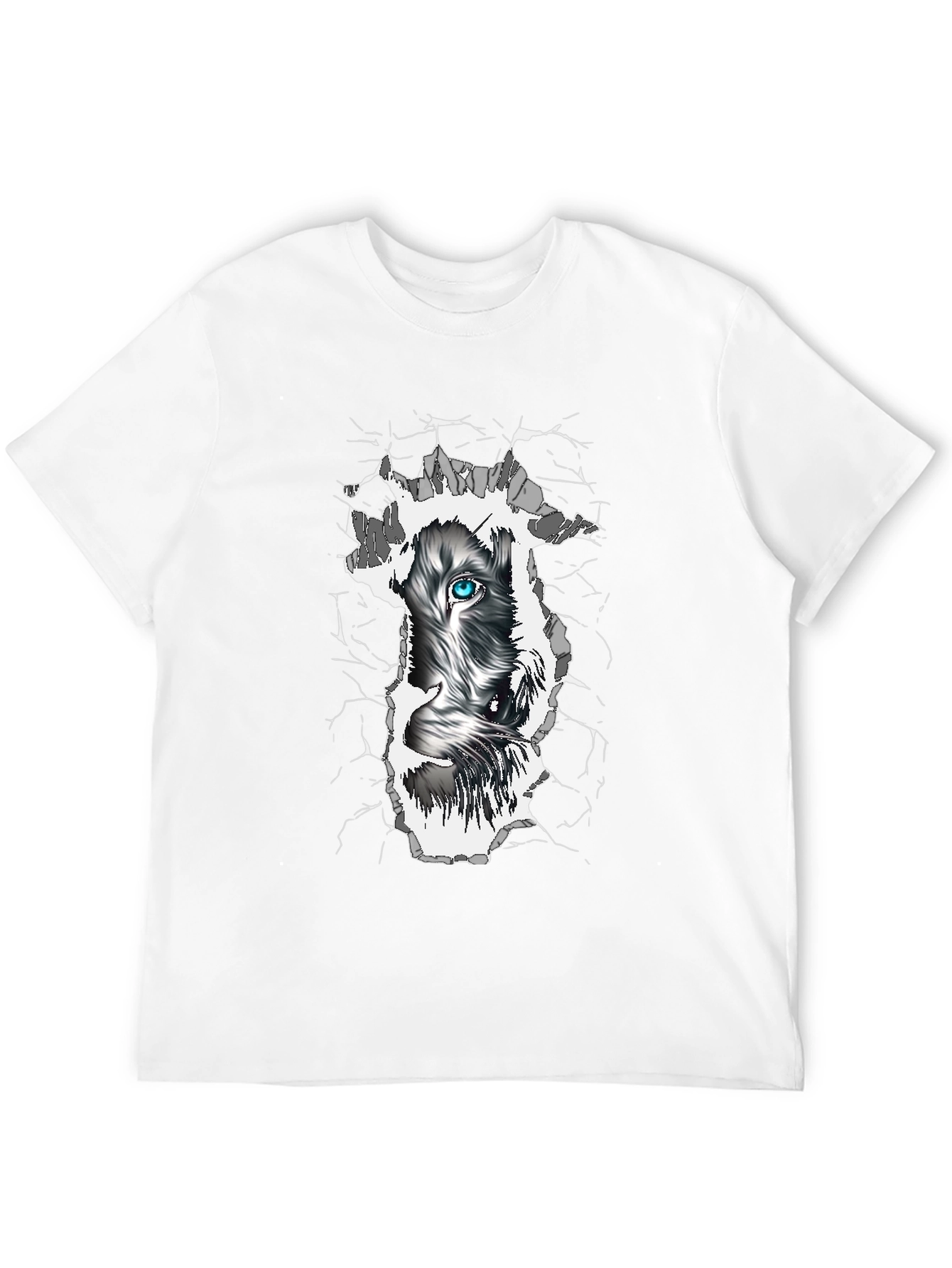 Wolf Eye Graphic Print Black T-Shirt