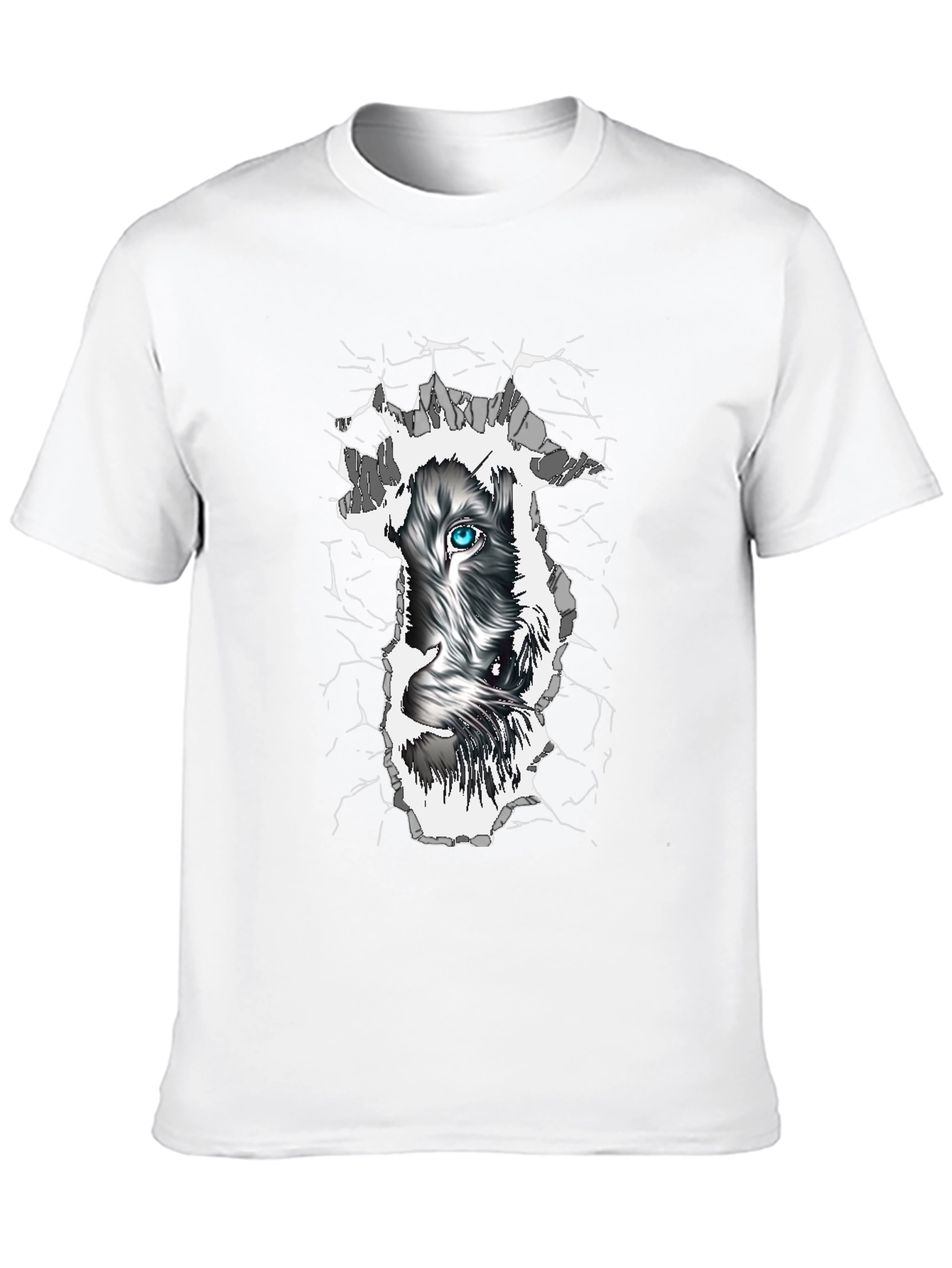Wolf Eye Graphic Print Black T-Shirt