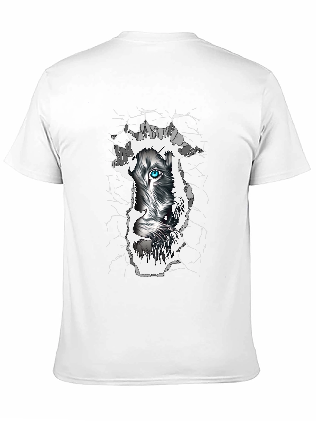 Wolf Eye Graphic Print Black T-Shirt