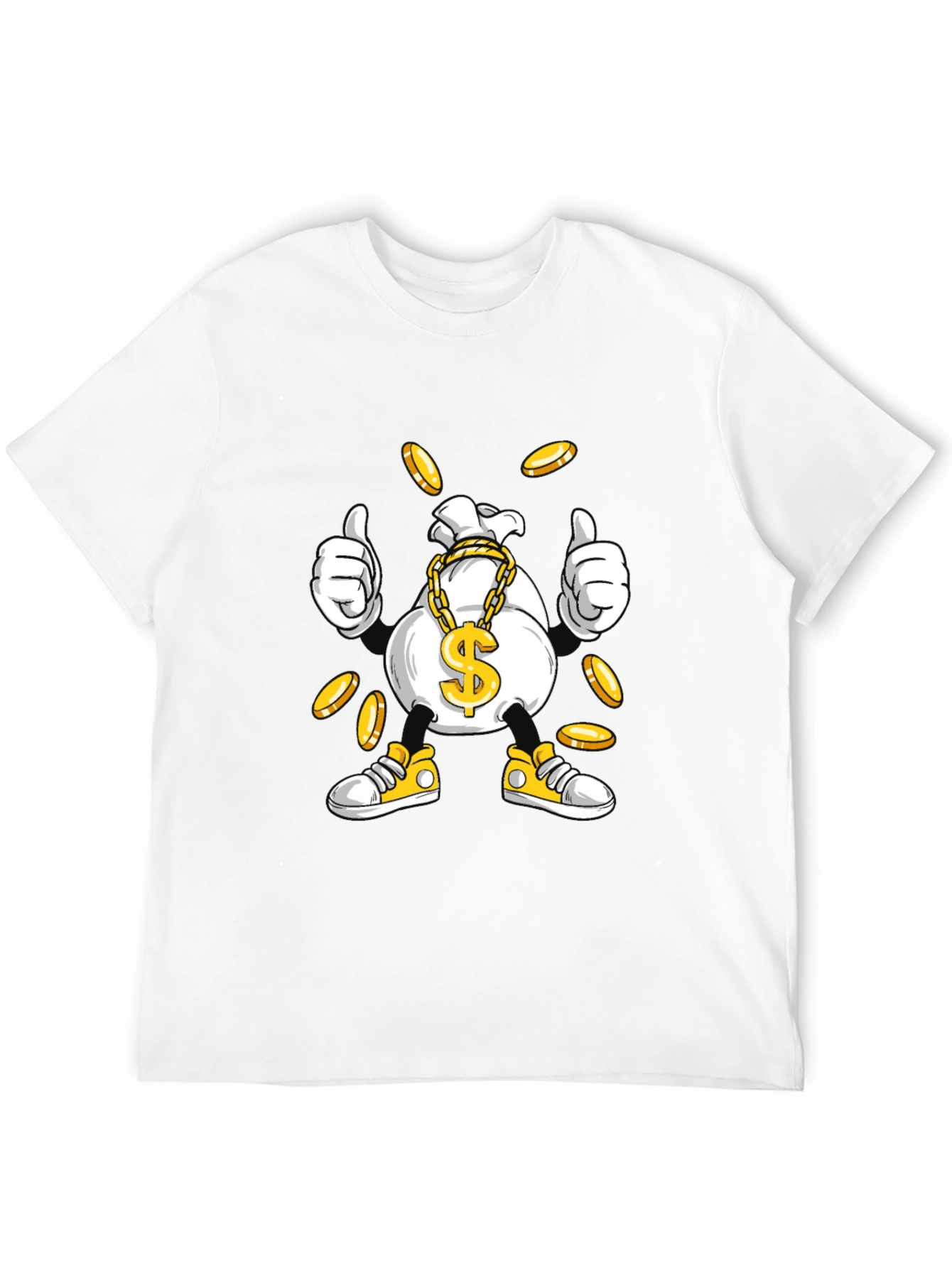 Money Bag Cartoon Graphic T-Shirt