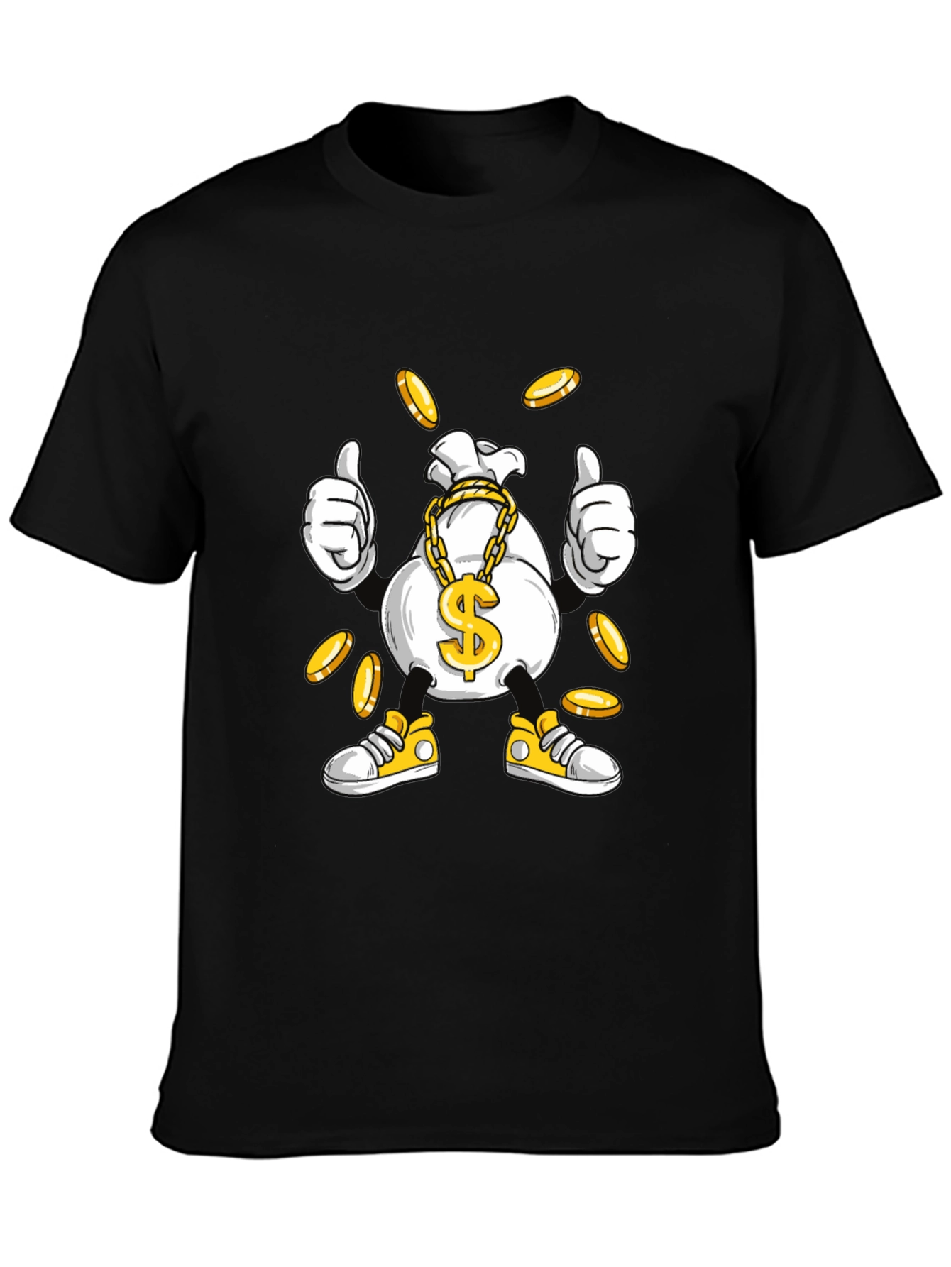 Money Bag Cartoon Graphic T-Shirt