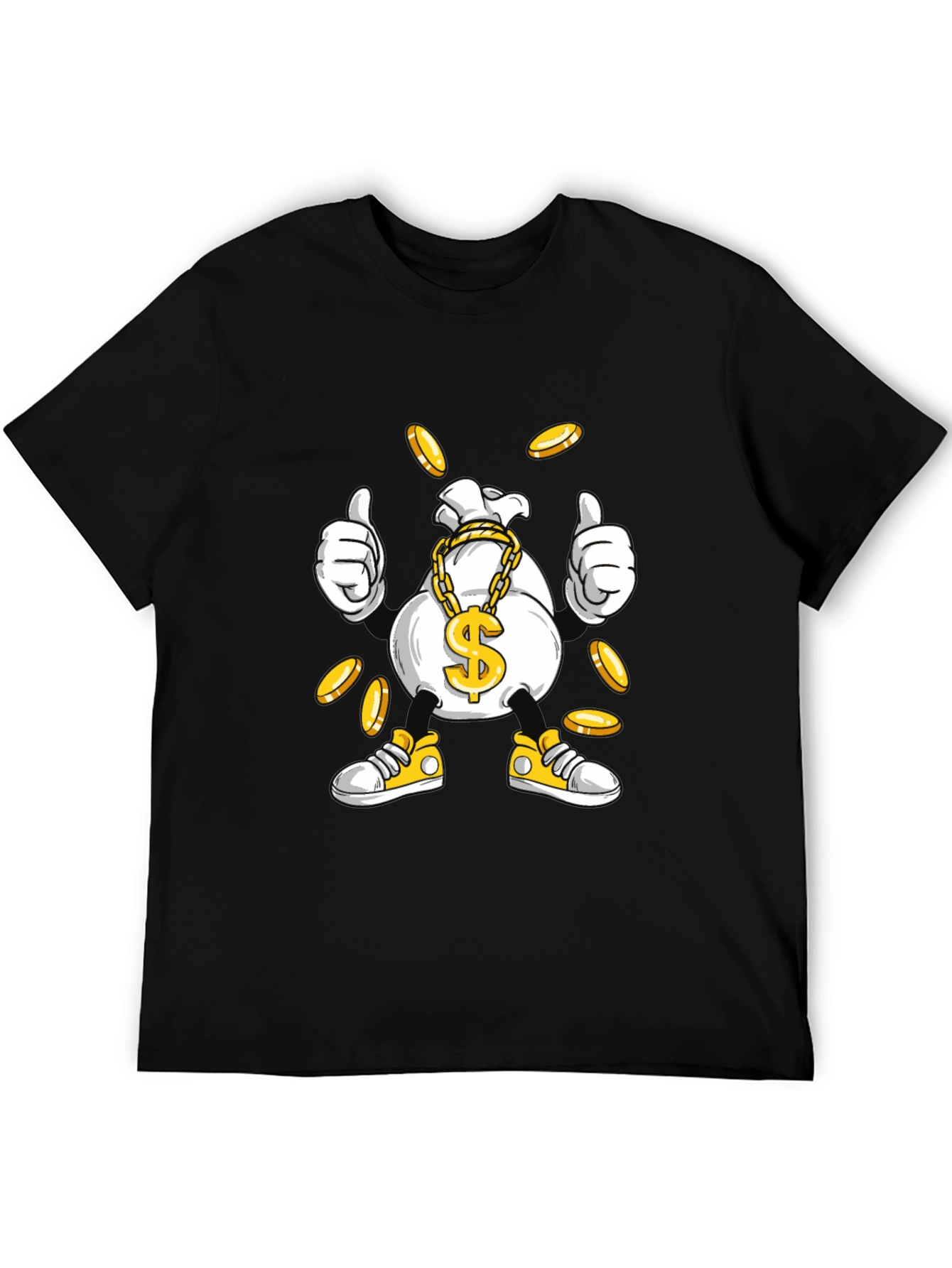Money Bag Cartoon Graphic T-Shirt