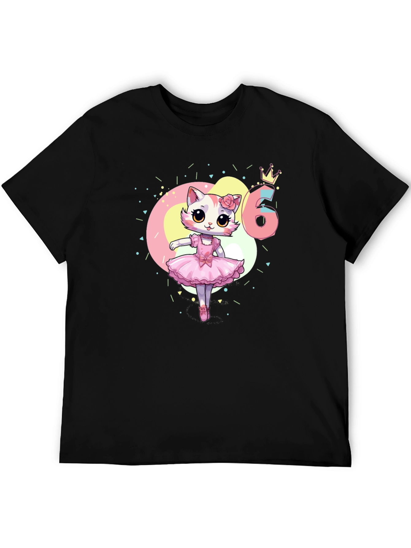 Cute Kitty Ballerina 6th Birthday T-Shirt
