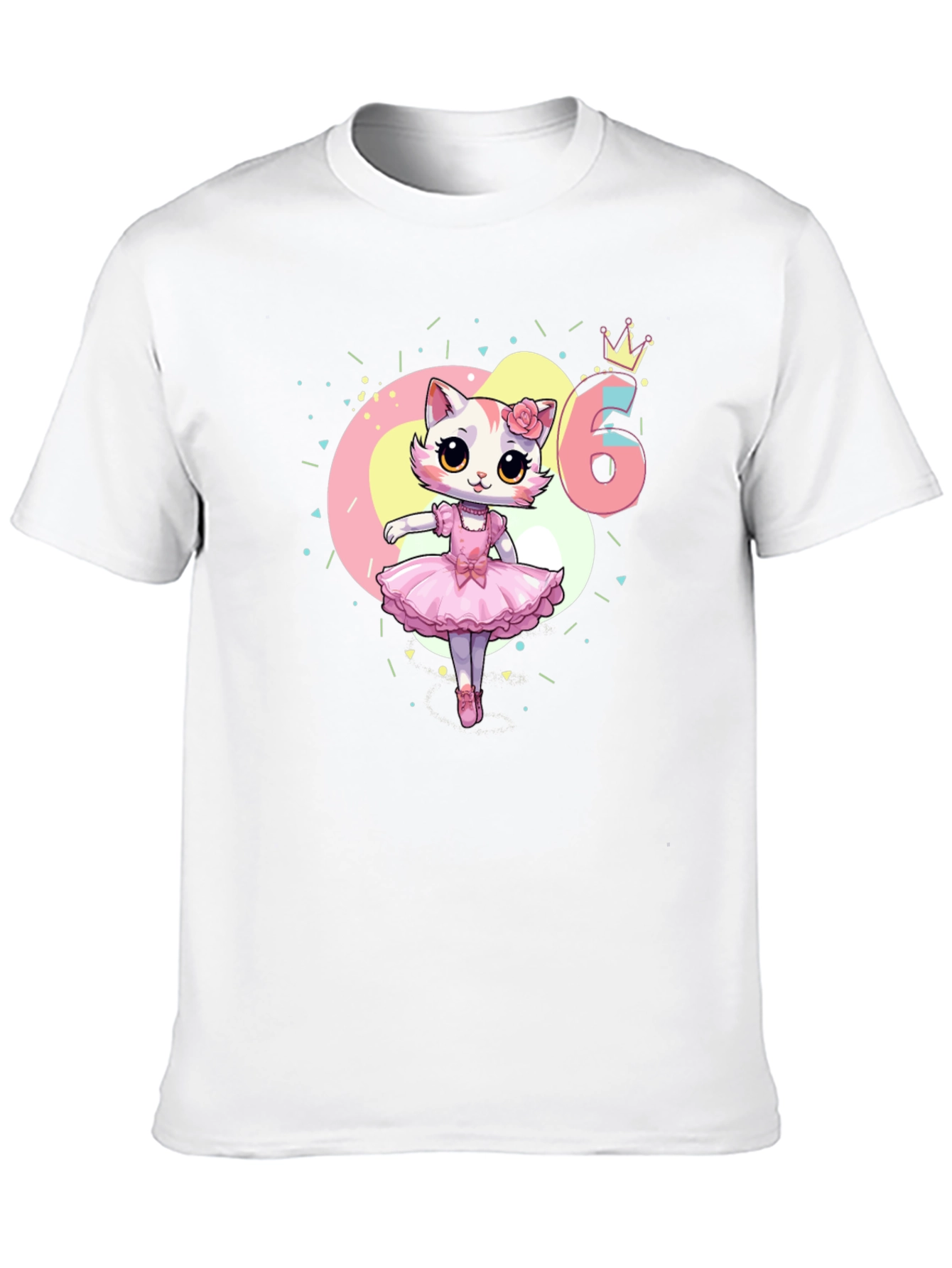 Cute Kitty Ballerina 6th Birthday T-Shirt