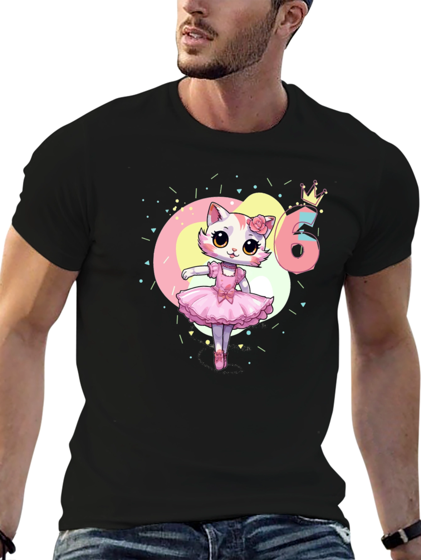 Cute Kitty Ballerina 6th Birthday T-Shirt