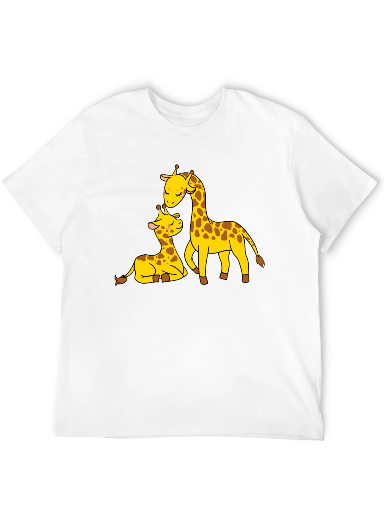 Cute Giraffe Family Black T-Shirt