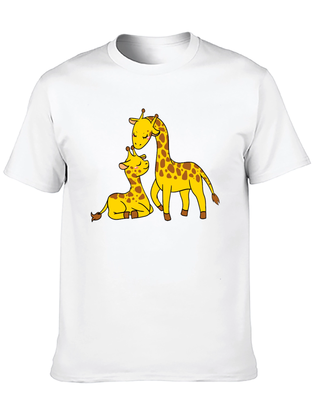 Cute Giraffe Family Black T-Shirt