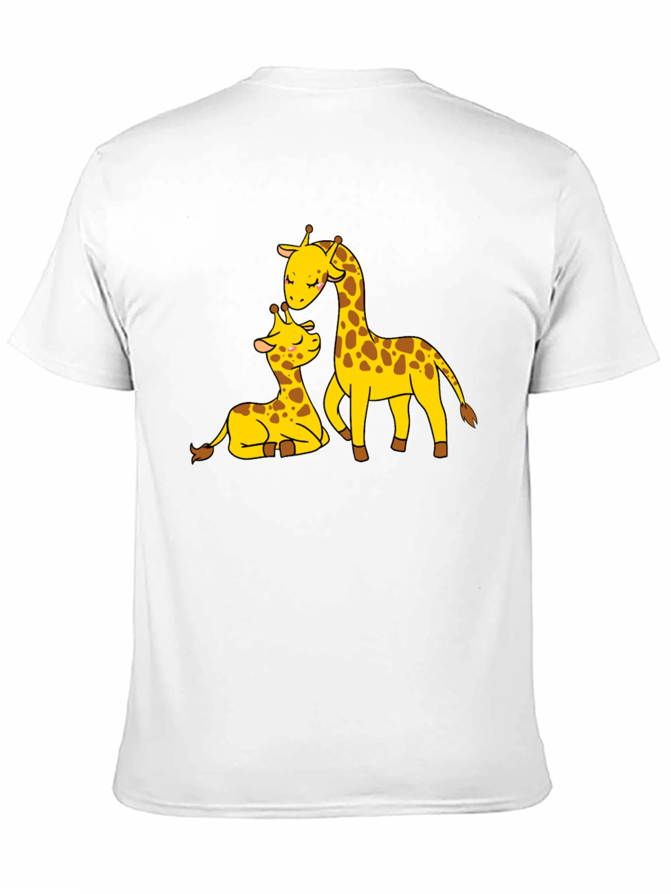 Cute Giraffe Family Black T-Shirt