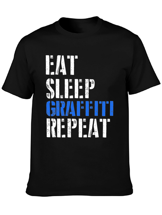 Eat Sleep Graffiti Repeat Graphic Tee