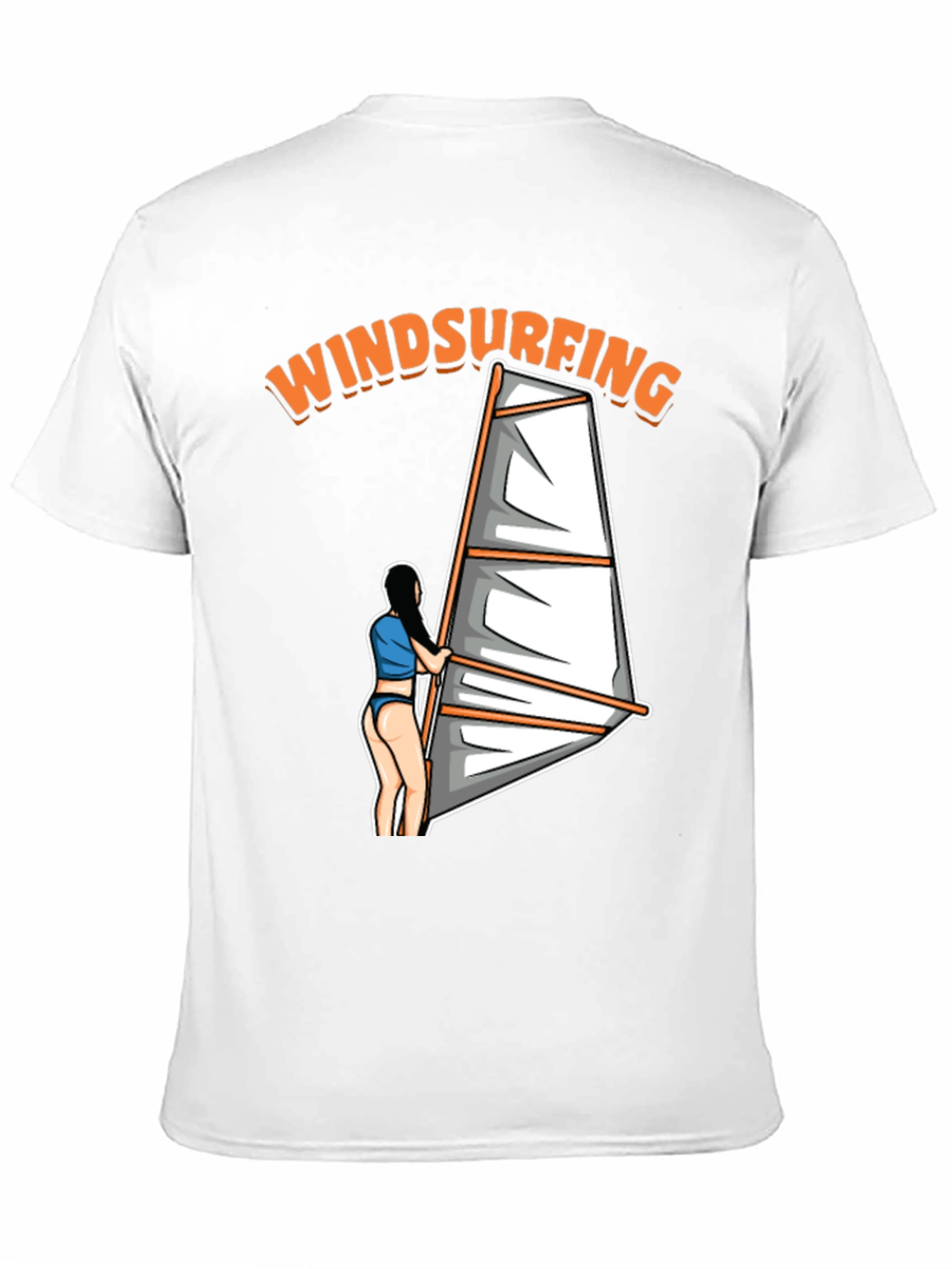Windsurfing Graphic Tee - Black Cotton T-Shirt