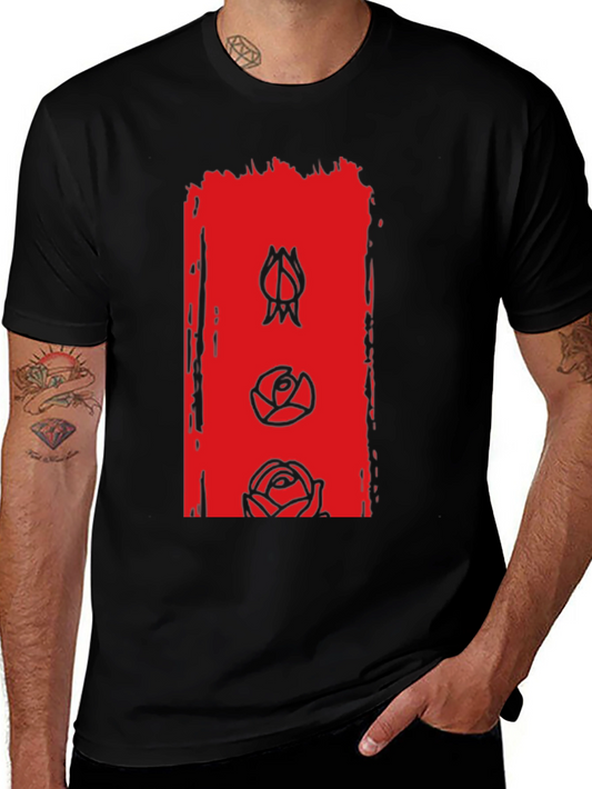 Floral Evolution Graphic Tee - Modern Mens T-Shirt