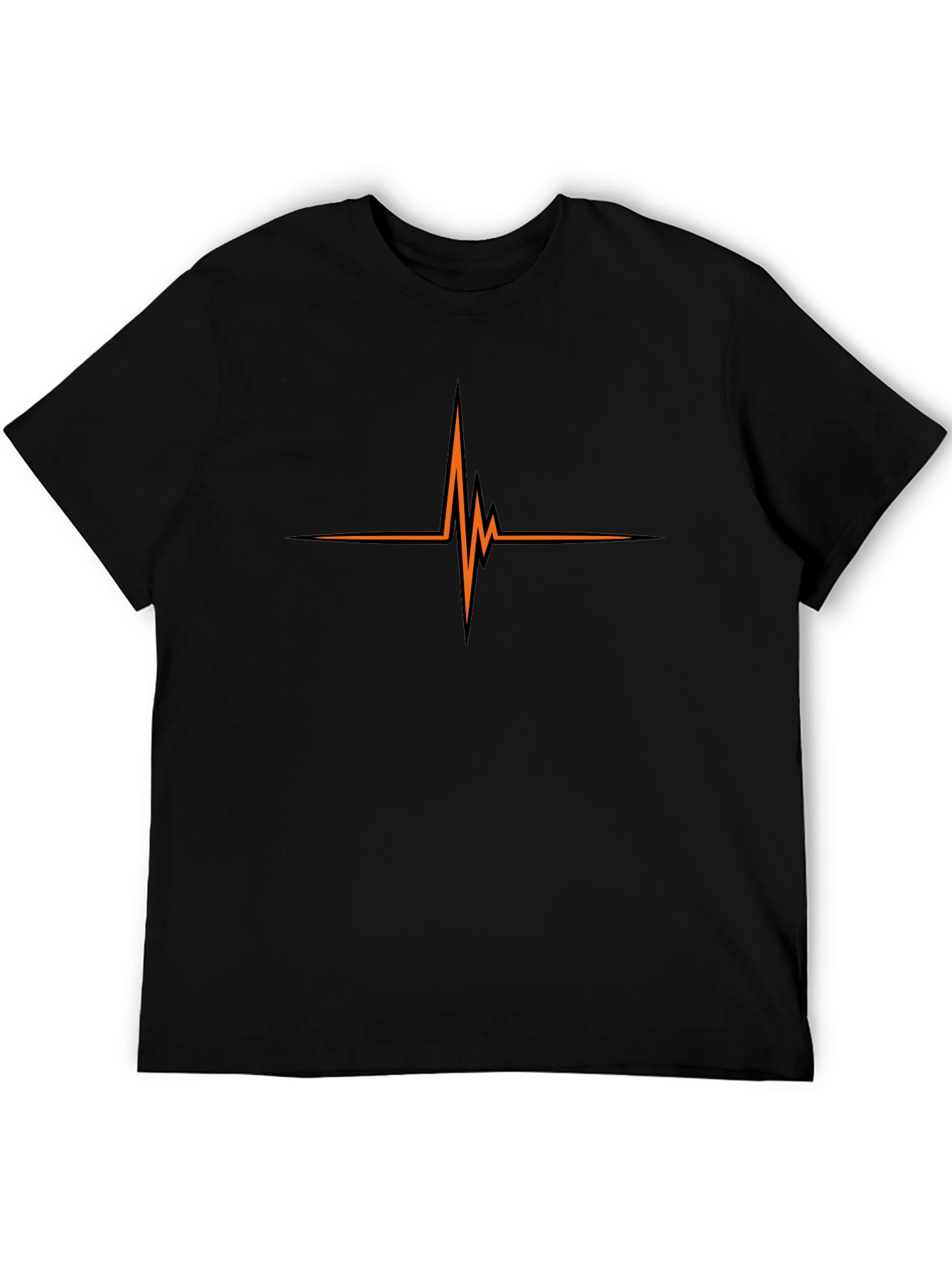 Heartbeat Graphic Mens Black T-Shirt