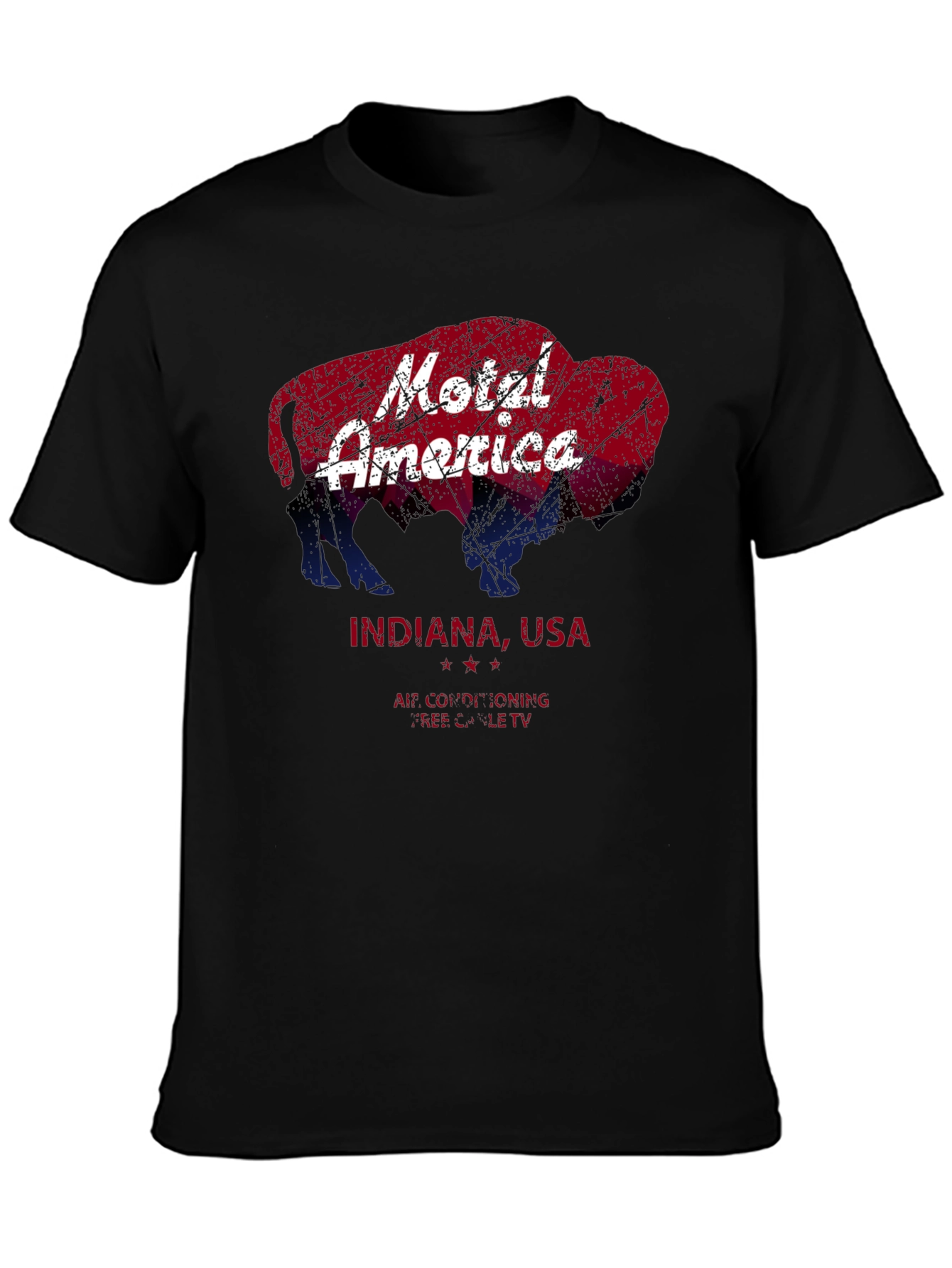 Motel America Bison Indiana USA T-Shirt