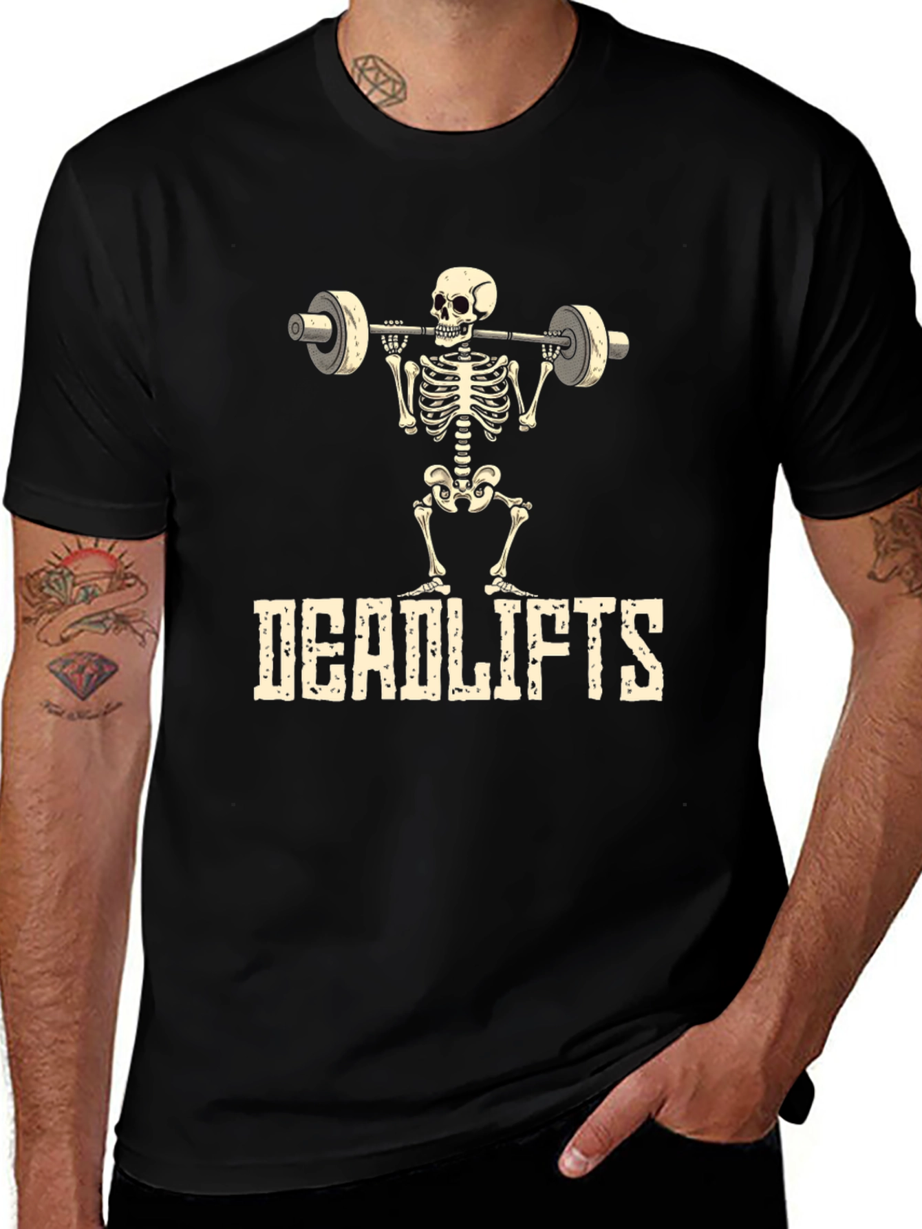 Deadlifts Skeleton Graphic T-Shirt