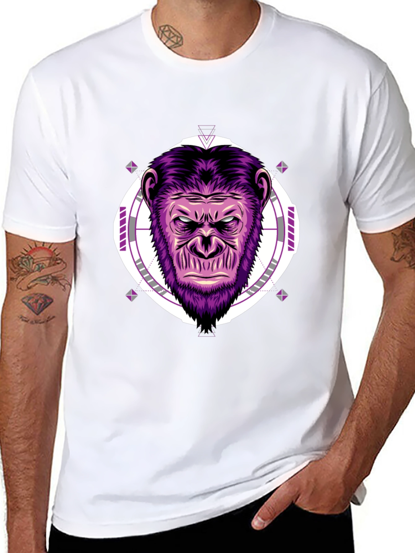 Purple Ape Graphic Tee - Modern Streetwear