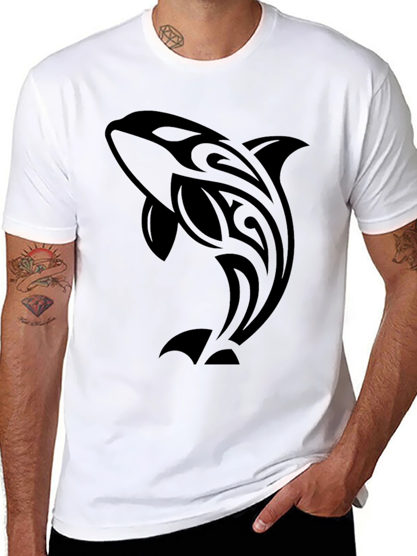 Tribal Orca Graphic T-Shirt