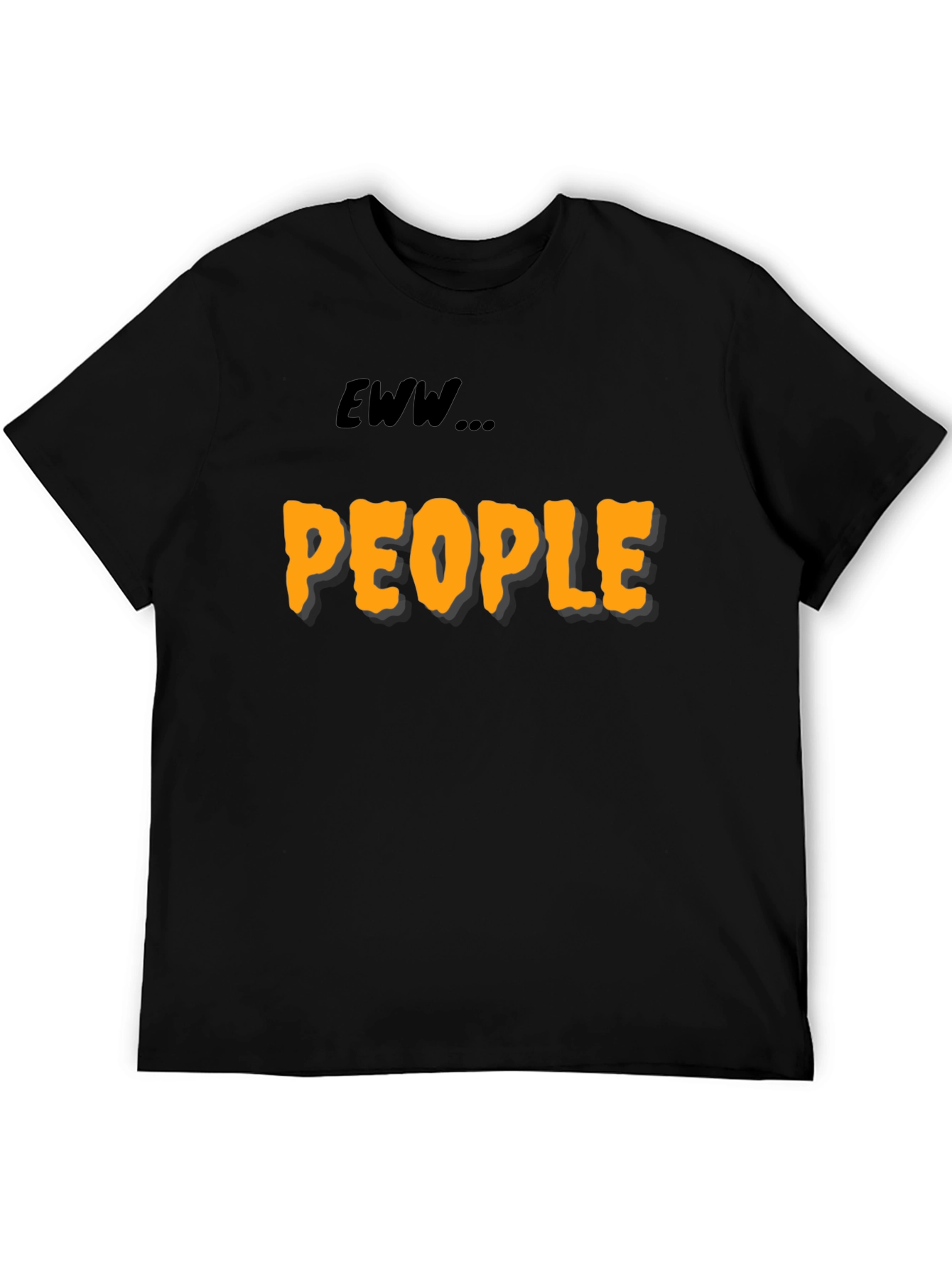 Eww People Graphic Tee - Black Cotton Comfort